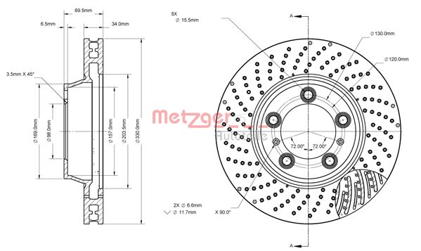 METZGER Első féktárcsa 6110881_METZ